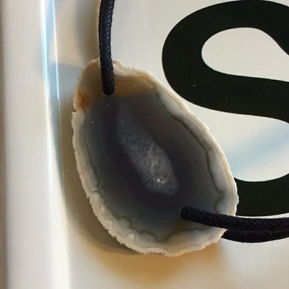 NATURAL AGATE SLIDE CORDED BRACELET UNISEX NWT - Picture 1 of 10